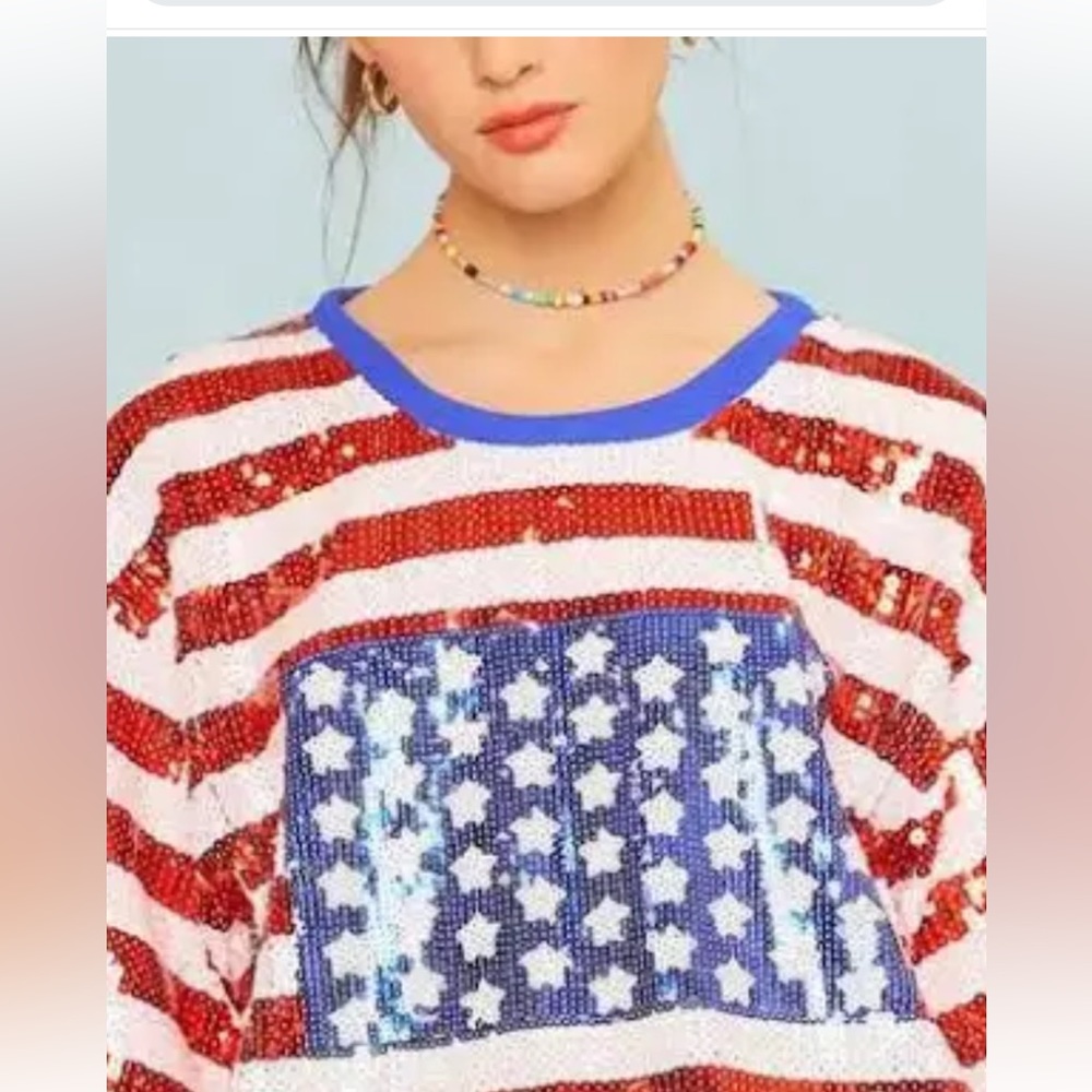 Mainstrip USA flag Sequins Shirt